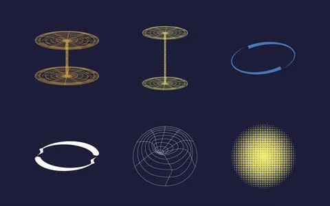 Collection of Y2K elements. Retro futuristic graphic ornaments. Elements for 스톡 일러스트