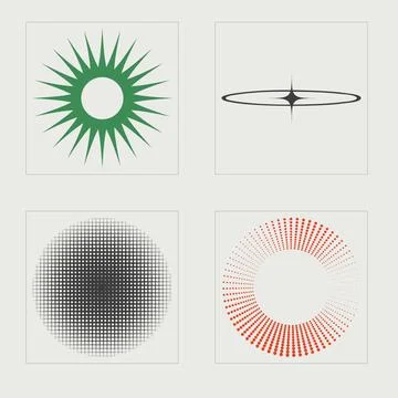Collection of Y2K elements. Retro futuristic graphic ornaments. Flat minimalist Stock Illustration