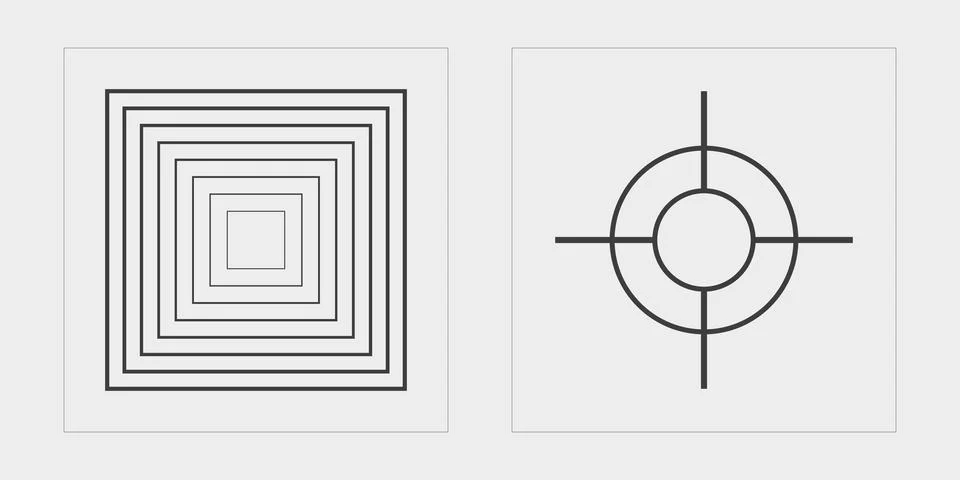 Collection of Y2K elements. Trendy geometric postmodern figures. Flat minimalist Ilustración de archivo