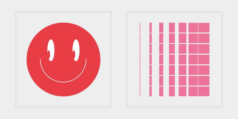 Collection of Y2K elements. Trendy geometric postmodern figures. Cyberpunk Stockillustratie