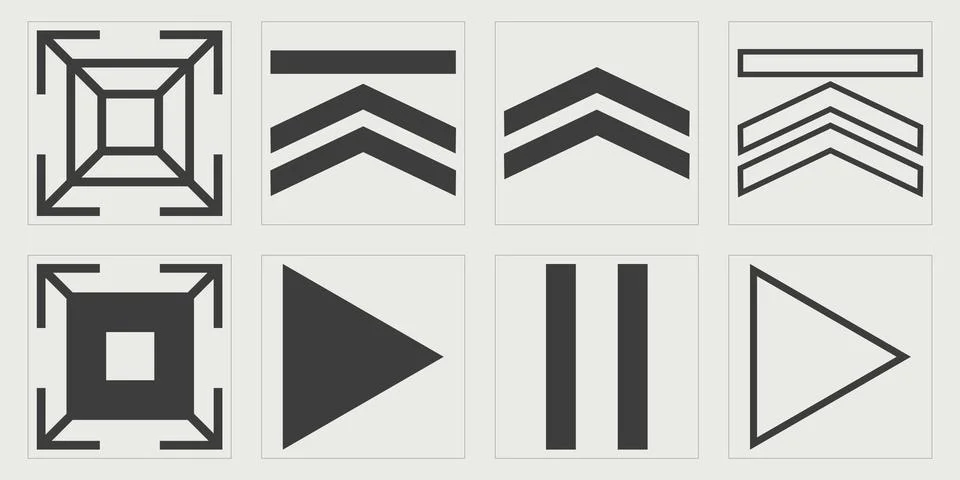 Collection of Y2K elements. Trendy geometric postmodern figures. Flat minimalist 스톡 일러스트