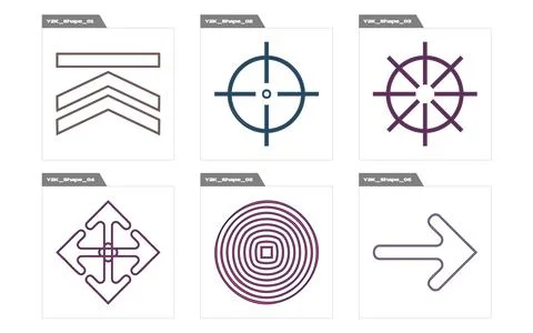 Collection of Y2K elements. Trendy geometric postmodern figures. Flat minimalist イラスト素材