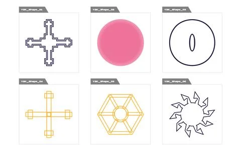 Collection of Y2K elements. Trendy geometric postmodern figures. Modern abstract 스톡 일러스트