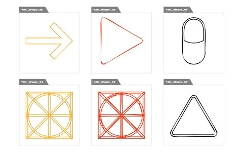 Collection of Y2K elements. Trendy geometric postmodern figures. Modern abstract イラスト素材