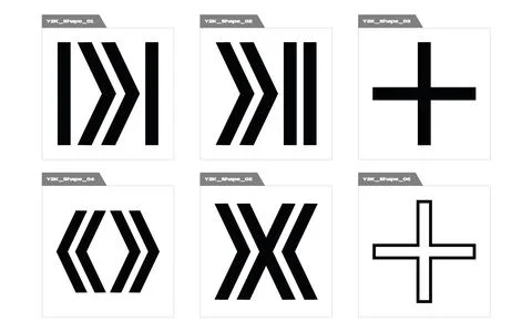 Collection of Y2K elements. Trendy geometric postmodern figures. Templates for 스톡 일러스트