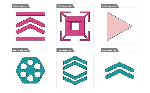 Collection of Y2K elements. Trendy geometric postmodern figures. For modern T 스톡 일러스트