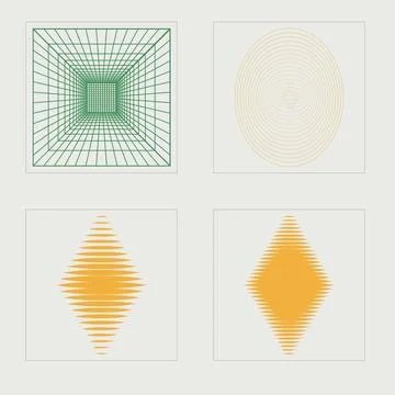Collection of Y2K elements. Trendy geometric postmodern figures. For modern T イラスト素材