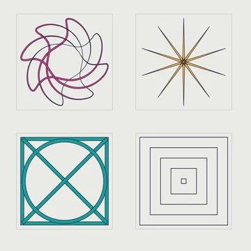 Collection of Y2K elements. Trendy geometric postmodern figures. Modern abstract イラスト素材