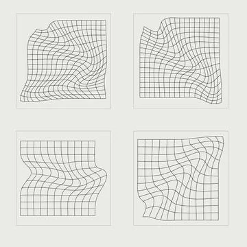 Collection of Y2K elements. Trendy geometric postmodern figures. Cyberpunk イラスト素材