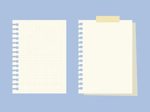 A Collection of Yellow Note Paper with Perforated Edges, including Blank an.. Stock Illustration