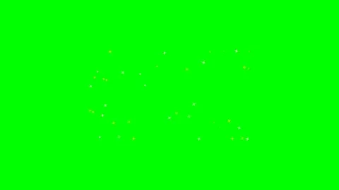 A collection of yellow sparkle icons floating on a vibrant green background Stock Footage 340264956