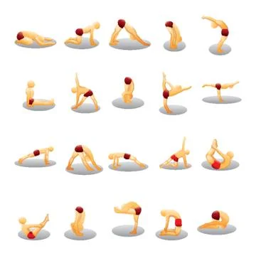 Collection Of Yoga Postures イラスト素材