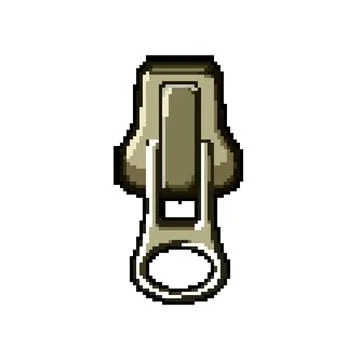 Collection zipper puller pixel art vector illustration Stock Illustration