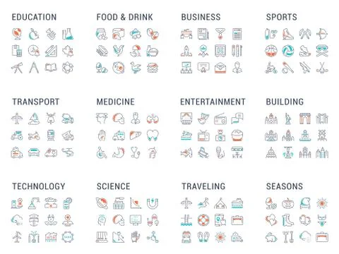 Collections Line Icons Ilustración de archivo