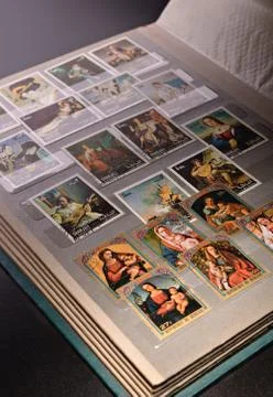 Collections of philatelist Stock Photos