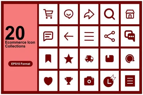 A collections set of ecommerce icons for web and mobile applications Stock Illustration