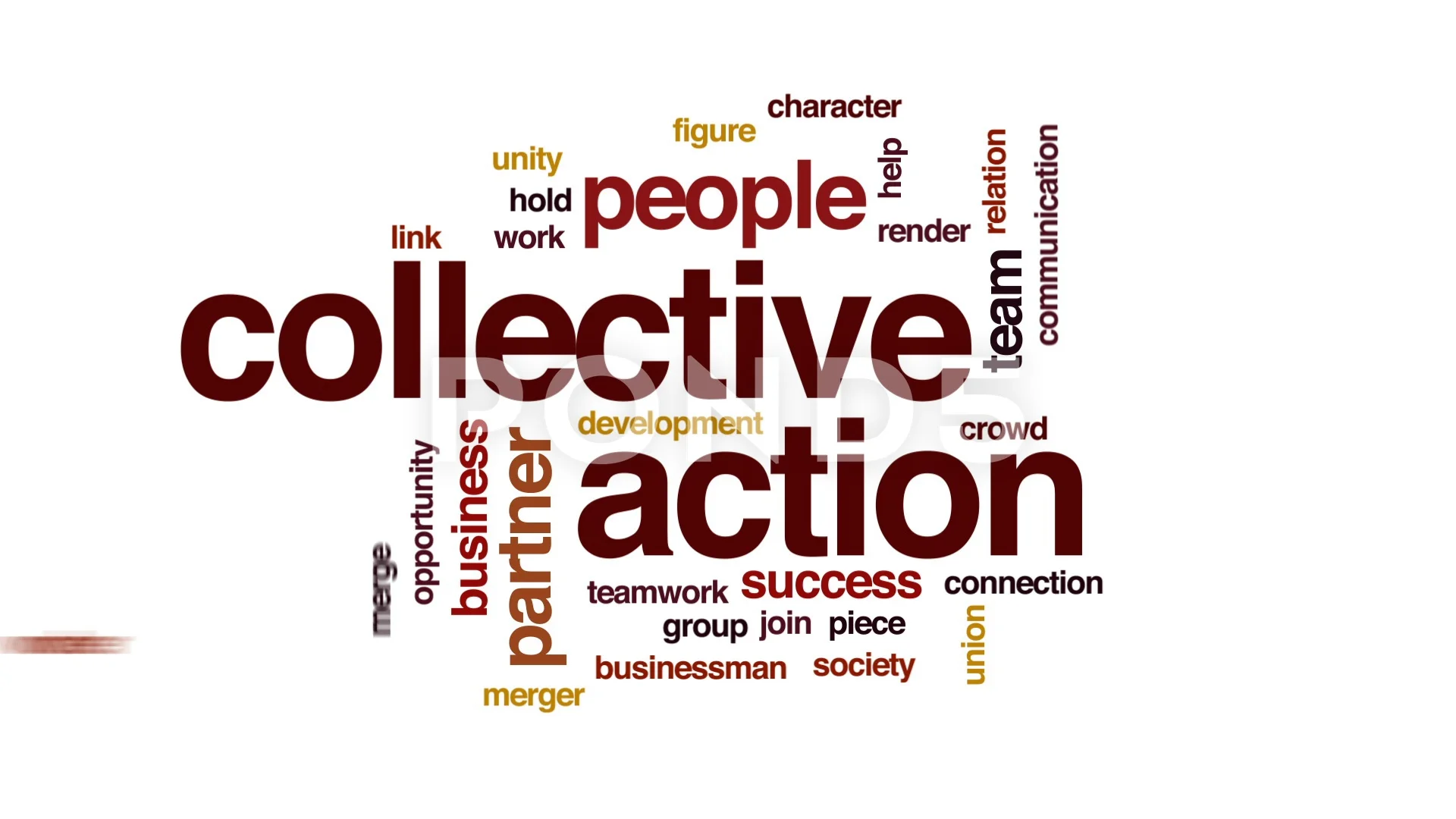 Collective action animated word cloud, t... | Stock Video | Pond5