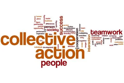 Collective action word cloud Stock Illustration