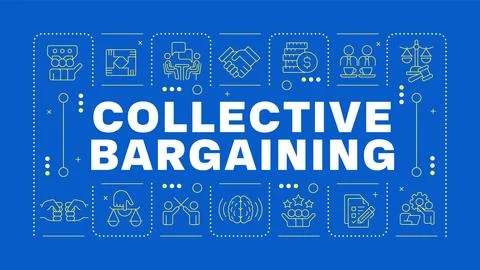 Collective bargaining blue word concept 库存插图