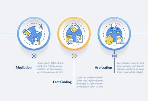 Collective bargaining problem solving circle infographic template 스톡 일러스트