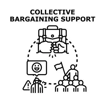 Collective bargaining support concept for employee rights Stock Illustration
