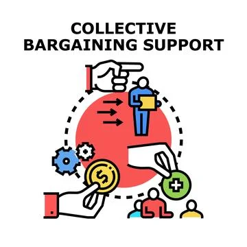 Collective bargaining support vector illustration for workers rights Stock Illustration