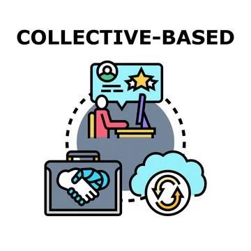 Collective based business solutions connecting feedback and resources Stock Illustration