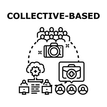 Collective based collaboration working together concept Stock Illustration