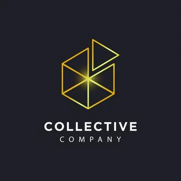 Collective box logo icon vector template on black background Stock Illustration