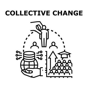Collective change icon promoting teamwork and global progress Stock Illustration