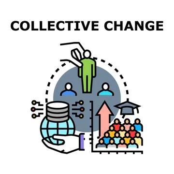 Collective change icon promoting teamwork and global progress Stock Illustration
