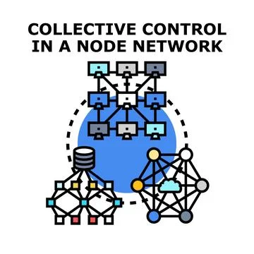 Collective control in a node network computing system Stock Illustration