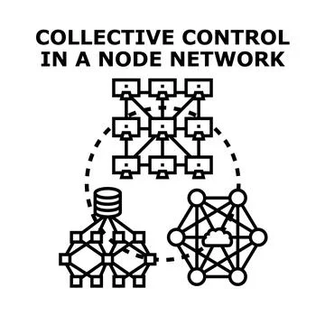 Collective control in a node network computing system Stock Illustration
