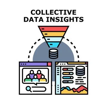 Collective data insights processing information for analysis イラスト素材