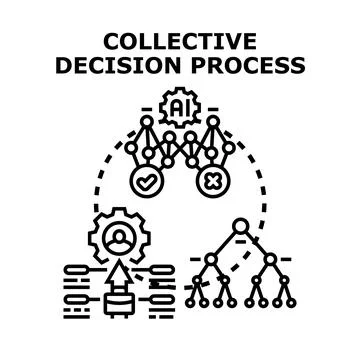 Collective decision process concept and artificial intelligence Stock Illustration