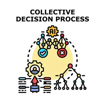 Collective decision process concept and artificial intelligence 스톡 일러스트