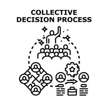 Collective decision process creating business solutions concept Stock Illustration