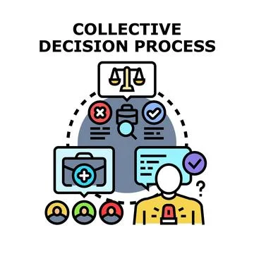 Collective decision process in professional business environment Ilustración de archivo