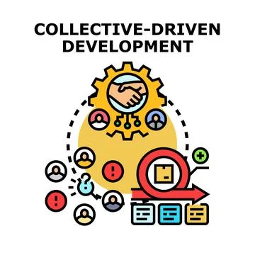 Collective driven development process concept vector illustration Stock Illustration