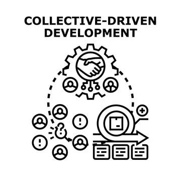 Collective driven development process concept vector illustration Stock Illustration