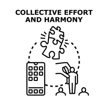 Collective effort and harmony concept illustration Stock Illustration
