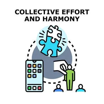 Collective effort and harmony concept illustration Stock Illustration