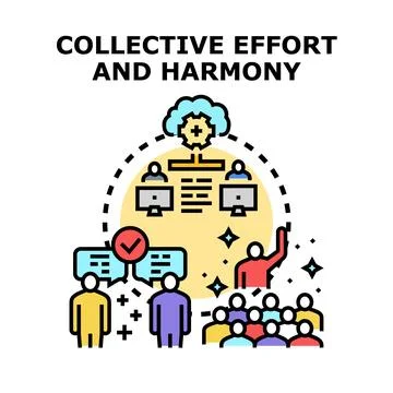 Collective effort system and teamwork harmony concept Stock Illustration