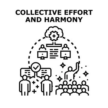 Collective effort system and teamwork harmony concept Stock Illustration