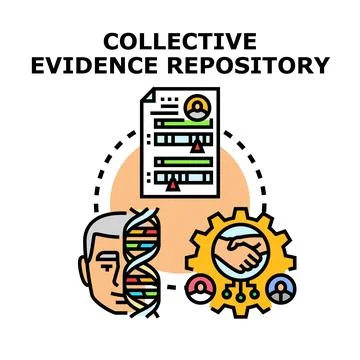 Collective evidence repository for collaborative data analysis Stock Illustration
