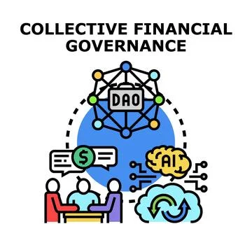 Collective financial governance concept using decentralized autonomous orga.. Stock Illustration