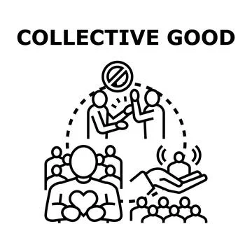 Collective good creating social responsibility and community contribution Stock Illustration