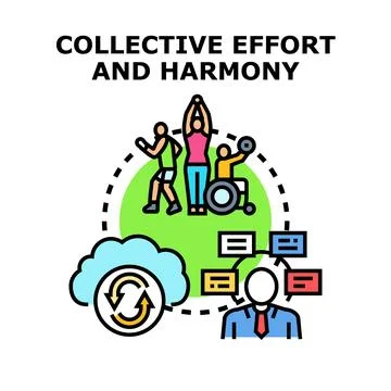 Collective human effort and harmony concept illustration Stock Illustration