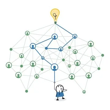 Collective Intelligence and Knowledge Sharing in a Social Network Stock Illustration
