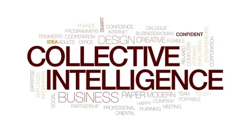 Collective intelligence animated word cloud, text design animation. Kinetic Stock Footage 80953108
